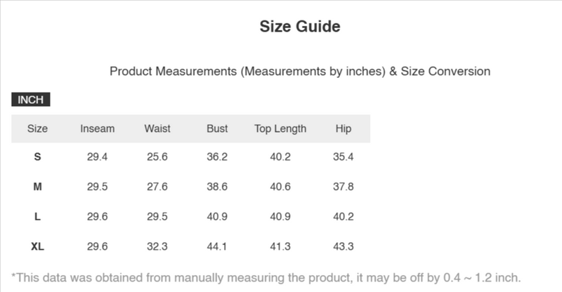 Size Chart for Sofia | Ribbed Luxe Wide Leg Jumpsuit