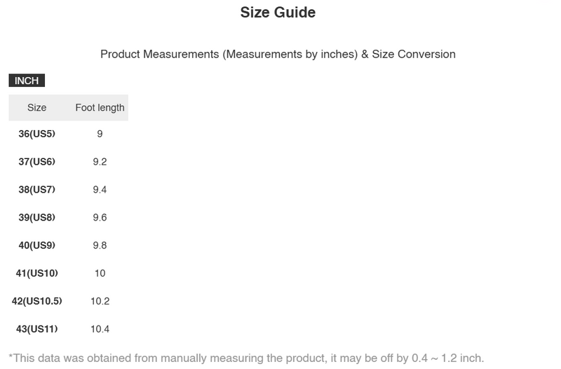 Size Chart for Bella | Rhinestone Three-Strap Flat Sandals
