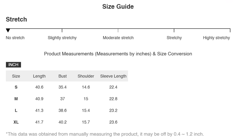Size Chart for Adele | Ribbed Turtleneck Long Sleeve Maxi Knit Dress
