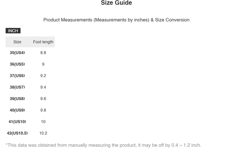 Size Chart for Maya | Crisscross Open Toe Wedge Sandals