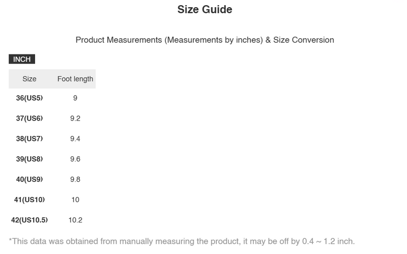Size Chart for Olivia | Point Toe Block Heel Boots